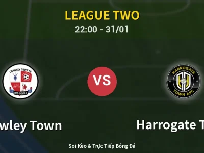 Soi Kèo Crawley Town vs Harrogate Town – 22:00 31/01 | Nhận Định, Dự Đoán Tỷ Số