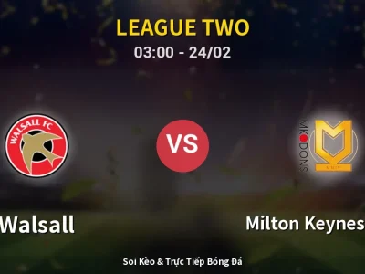 Kết Quả: Walsall 0-2 Milton Keynes Dons – Highlight & Bàn Thắng | League Two