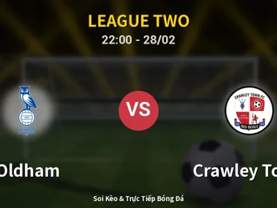 Soi Kèo Oldham vs Crawley Town – 22:00 28/02 | Nhận Định, Dự Đoán Tỷ Số