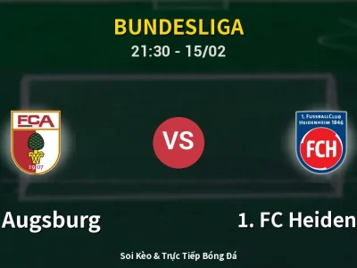 🔴 Trực Tiếp: FC Augsburg 0-0 1. FC Heidenheim – Link Xem Bundesliga (Full HD)