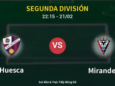 🔴 Trực Tiếp: Huesca 0-0 Mirandes – Link Xem Segunda División (Full HD)