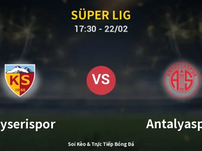🔴 Trực Tiếp: Kayserispor 1-0 Antalyaspor – Link Xem Süper Lig (Full HD)