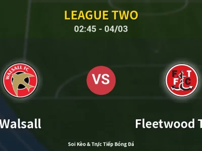 Kết Quả: Walsall 0-1 Fleetwood Town – Highlight & Bàn Thắng | League Two
