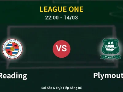 🔴 Trực Tiếp: Reading 2-1 Plymouth – Link Xem League One (Full HD)