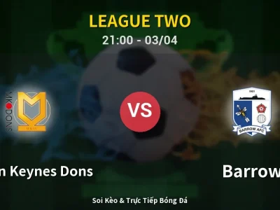 🔴 Trực Tiếp: Milton Keynes Dons 0-0 Barrow – Link Xem League Two (Full HD)