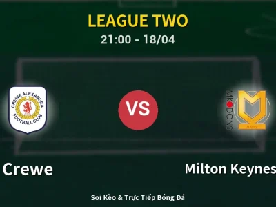 Soi Kèo Crewe vs Milton Keynes Dons – 21:00 18/04 | Nhận Định, Dự Đoán Tỷ Số
