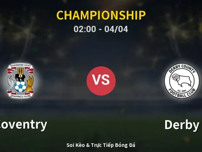 Kết Quả: Coventry 3-2 Derby – Highlight & Bàn Thắng | Championship