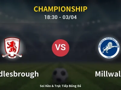 Kết Quả: Middlesbrough 1-2 Millwall – Highlight & Bàn Thắng | Championship