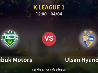 Kết Quả: Jeonbuk Motors 2-0 Ulsan Hyundai FC – Highlight & Bàn Thắng | K League 1