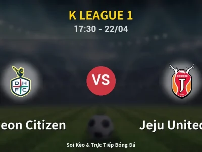 🔴 Trực Tiếp: Daejeon Citizen 0-1 Jeju United FC – Link Xem K League 1 (Full HD)